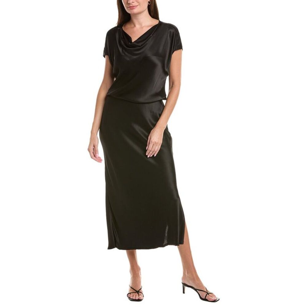 Michael Stars Womens  Karter Midi Dress, Black